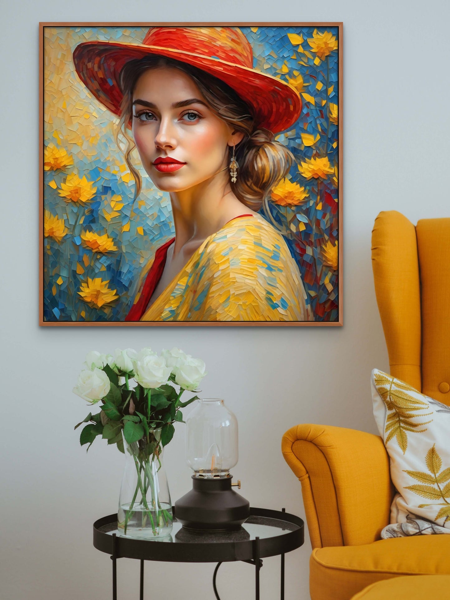 Lady with orange hat