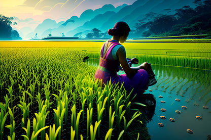 In a rice field