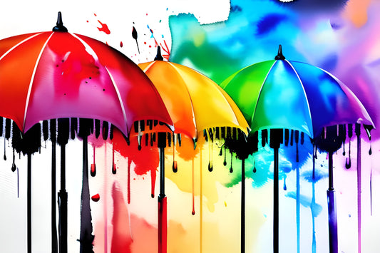 Rainbow umbrellas