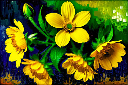 Yellow flowers van Gogh