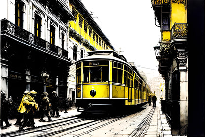 Yellow tram