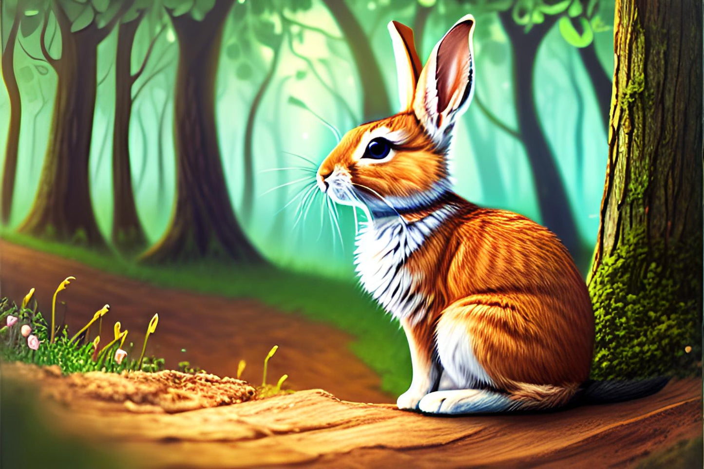 Puzzle Hare in the forest