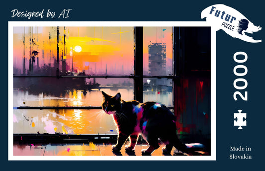 Puzzle Cat at sunset